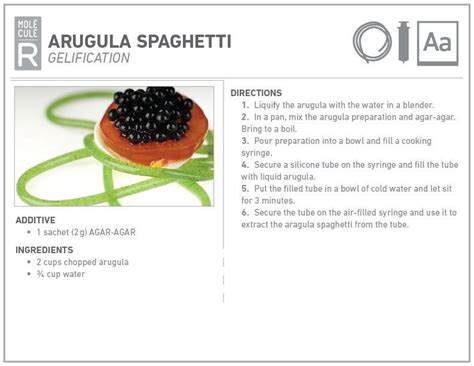 Molecular Gastronomy Recipe Aragula Spaghetti Molecule R Molecular