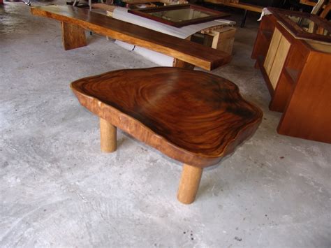Live Edge Coffee Table Reclaimed Acacia Wood Solid Slab Etsy