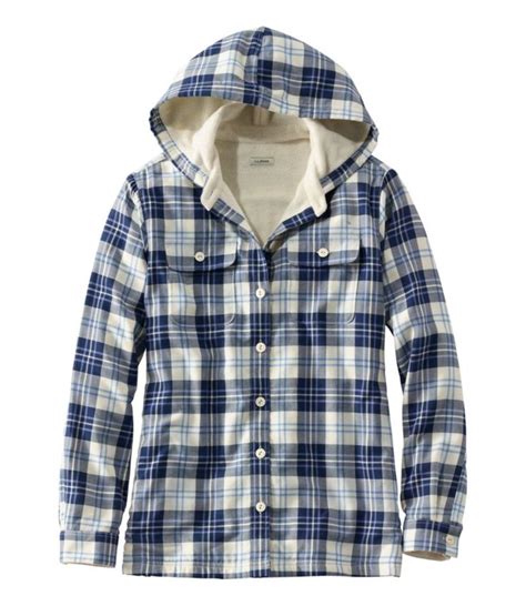 Womens Fleece Lined Flannel Hoodie Plaid Shirts And Button Downs At L