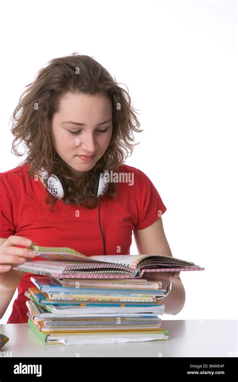 Teenage Girl Making Her Homework Stock Photo Alamy