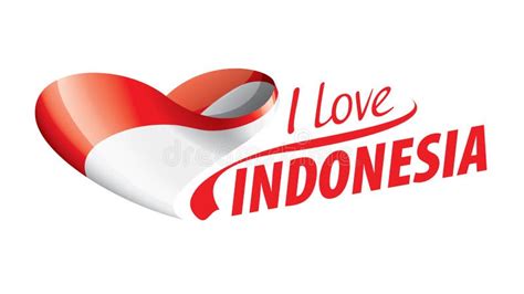 the national flag of the indonesia and the inscription i love indonesia vector illustration