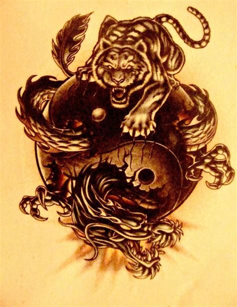 41 Best Tiger Dragon Yin And Yang Tattoos Images On Pinterest Tiger