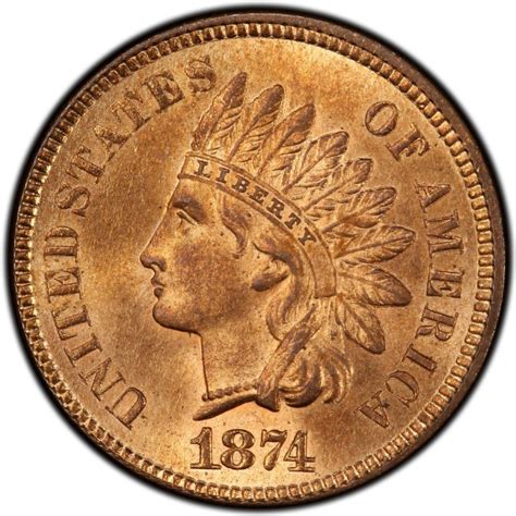 1874 Indian Head Pennies Values And Prices Past Sales