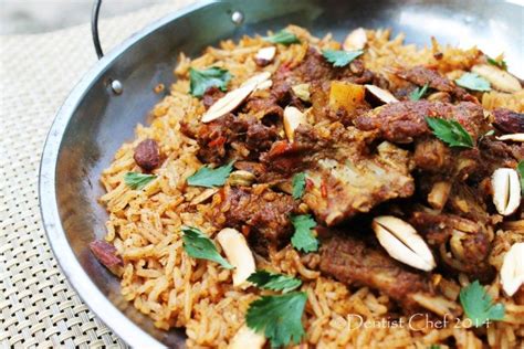 Lamb And Goat Mandi Rice Arabian Spicy Roasted Lamb And Goat Meat Served