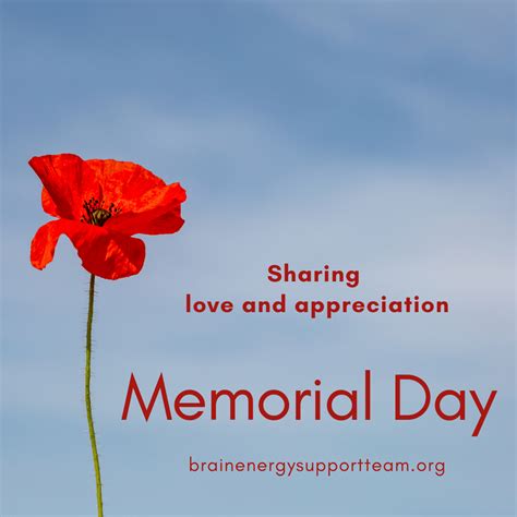 Memorial Day May 25 2020 Sharing Our Love Brain Energy Support Team