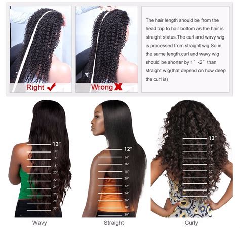 Amazing virgin human hair 13x4 lace frontal machine made straight wigs. Spicy Hair — Hair and wig length chart