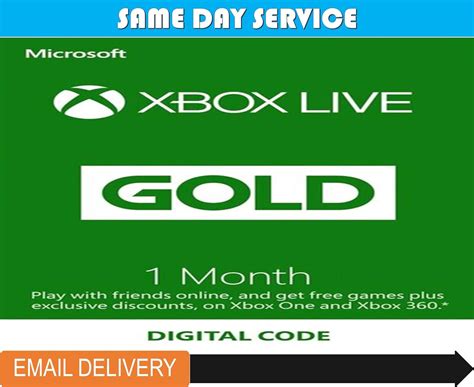 Xbox Live Gold 1 Month Membership Card Xbox 360 And Xbox One