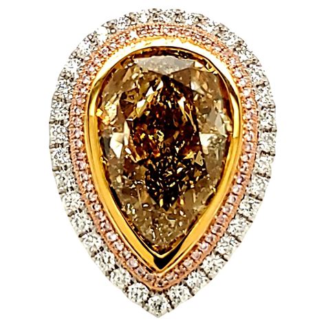 218 Carat Gia Cert Natural Fancy Light Pink Diamond Gold Ring For Sale