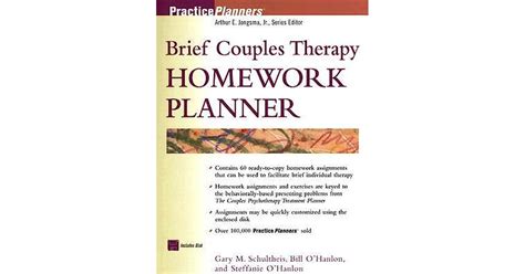 Brief Couples Therapy Homework Planner By Gary M Schultheis