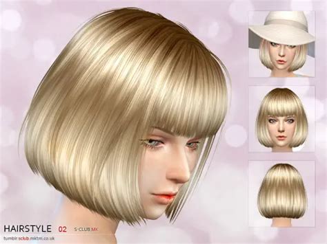 The Sims Resource Bob Hairstyle 2 By S Club Sims 4 Hairs
