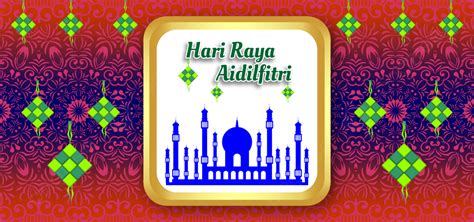 Selamat Hari Raya Aidilfitri Islamic Beautiful Background With Ketupat