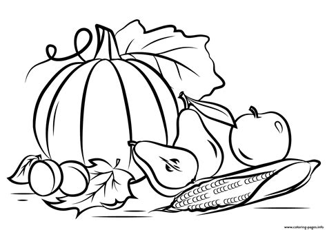 Autumn Harvest Fall Coloring Page Printable