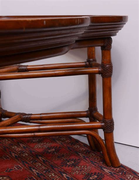 We do not intent to infringe any intellectual right artist right or copy right. Large Faux Bamboo Coffee Table with Glass Top at 1stdibs