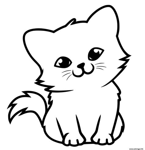 Coloriage Adorable Petit Chaton Dessin Chat à Imprimer