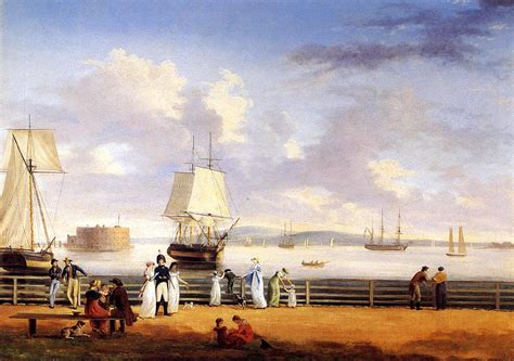 The Battery And Harbor New York 1810 Painting Thomas Birch Oil Paintings