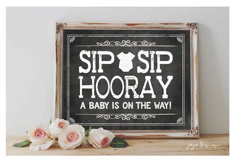 Instant Sip Sip Hooray A Baby Is On The Way Etsy Graduation Signs