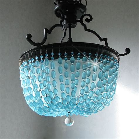 We recommend led light bulbs for all applications and any light fixture with a removable light bulb is suitable for an led type light bulb. Sea Glass Chandelier SEMI FLUSH MOUNT Coastal Decor Beach ...