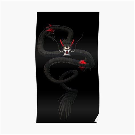 Black Dragon Emerging Poster By Moppo Redbubble
