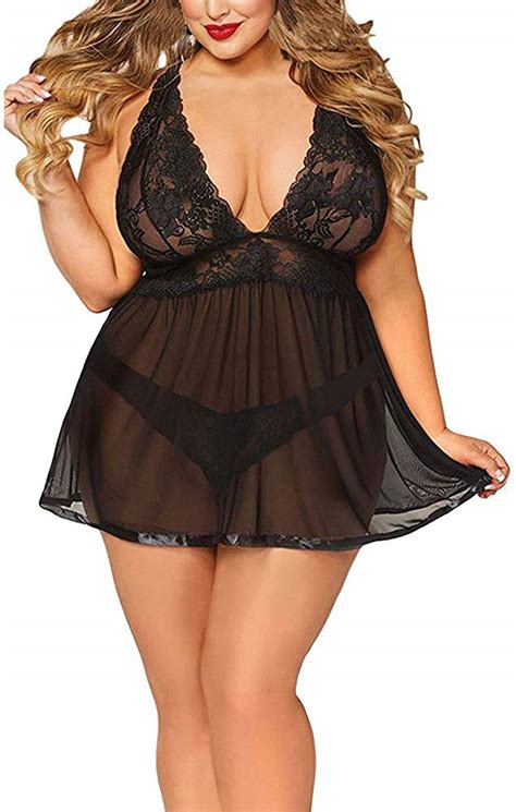 Sfviwv Plus Size Lingeire For Women Sexy Open Back Lingerie Lace