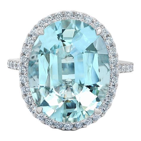 Oval Aquamarine And Diamond 18ct White Gold Ring John Start Jewellery