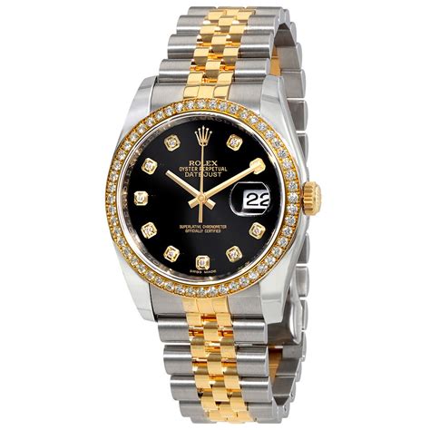 Rolex oyster perpetual 39 114300 stainless steel watch (white) rolex. Rolex Oyster Perpetual Datejust 36 Black Dial Stainless Steel and 18K Yellow Gold Jubilee ...