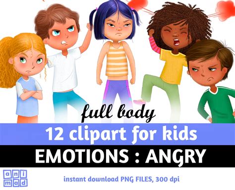 Angry Emotions Clip Art For Kids Feelings Clipart Body Etsy