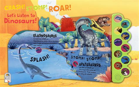 Crash Stomp Roar Lets Listen To Dinosaurs 10 Button Sound Book