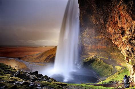 Hd Wallpaper Waterfalls Seljalandsfoss Iceland Rock Wallpaper Flare