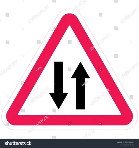 Two Way Road Sign Image Bidirectional Stock Vector Royalty Free