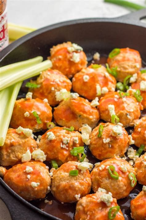 Whole Baked Buffalo Chicken Meatballs