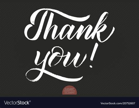 Hand Drawn Lettering Thank You Elegant Royalty Free Vector