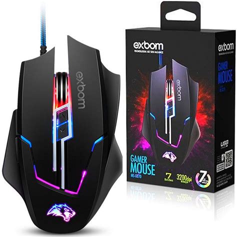 Mouse Mouse Gamer 7d Warrior 3200 Dpi Com Rgb Gaming Usb 03946 Ms