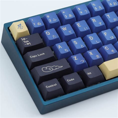 Buy Pbt Keycaps Keys Blue Samurai Keycaps Dye Sublimation Ninja Pbt
