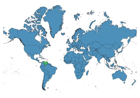 Venezuela On World Map Svg Vector Location On Global Map