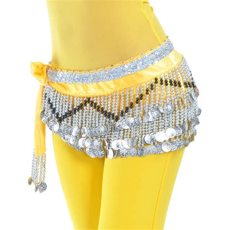 Personality Recommendation Wholesale Prices Belly Dancing Skirt Hip Scarves With Dangling Gold