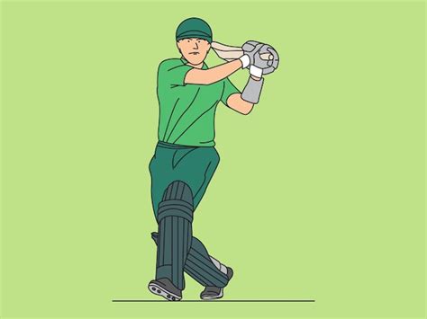 Premium Vector Cricket Player Illustration
