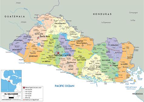 Map of el salvador area hotels: El Salvador Map (Political) - Worldometer
