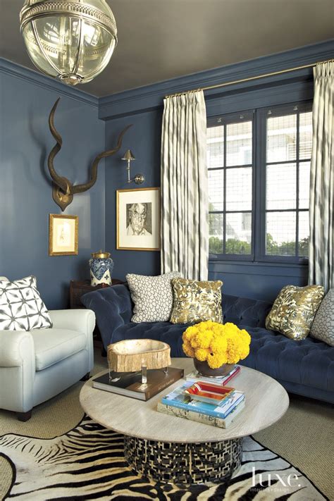 Blue Lacquered Denstudy Living Room Inspiration Living Room Modern