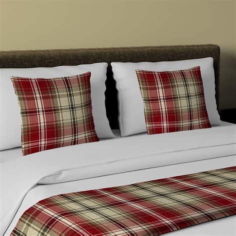 Angus Red + White Tartan Bedding Set | Tartan bedding, Bedding set, Red bedding sets