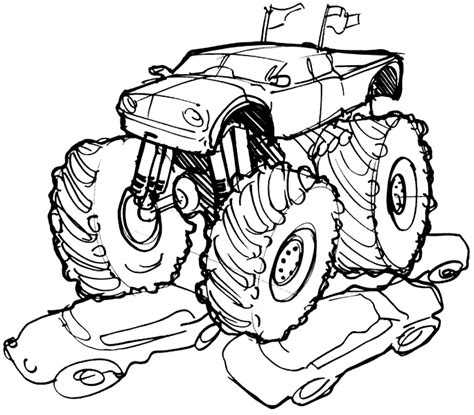 Truck coloring pages as children learn about transportation, truck coloring pages can be a useful classroom resource. Monster Truck Line Art | Free download on ClipArtMag