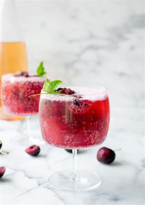 Cherry Sorbet And Rosé Wine Spritzers Recipe Wine Spritzer Recipe Blueberry Vodka Refreshing