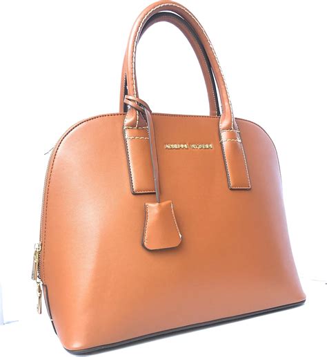 Adrienne Vittadini Dome Satchel Handbag The Faux Vachetta Collection