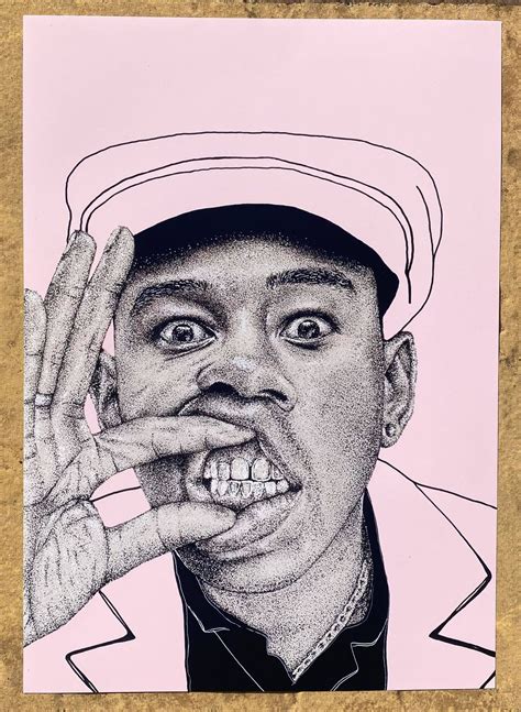 Tyler The Creator Art Poster Portrait Print Pink Etsy Uk