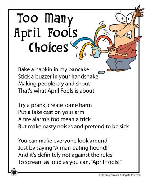 April Fools Day Poems Woo Jr Kids Activities