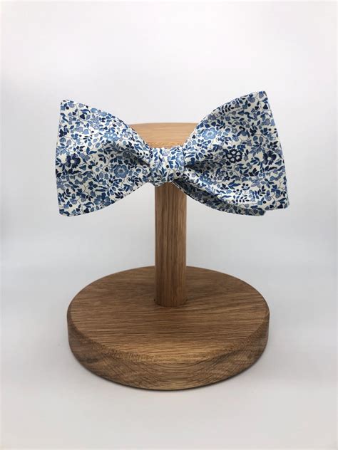 Liberty Bow Tie In Navy And Blue Floral Self Tie Pre Tied Etsy UK