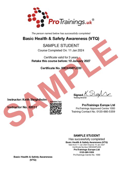 Basic Health And Safety Awareness Vtq Course Online And Classroom
