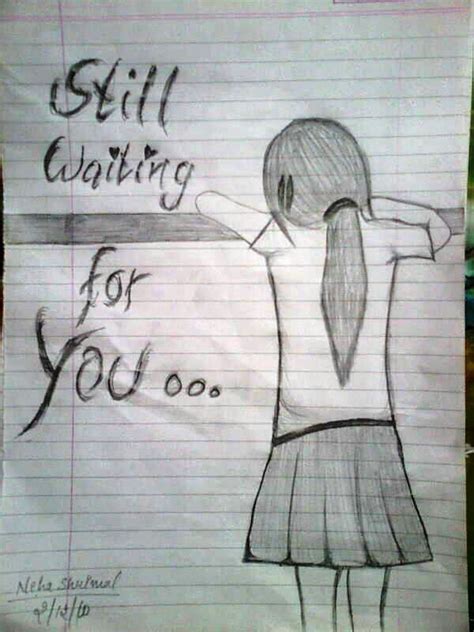 Waiting for you | Art drawings sketches creative, Beauty art drawings