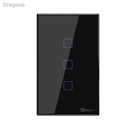 №sonoff T3us 3 Gang Wifi Rf 433 Mhz Black Touch Switchอุปกรณ