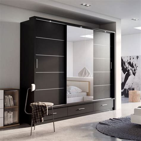 Arti 1 3 Sliding Door Wardrobe 250cm Bedroom Cupboard Designs