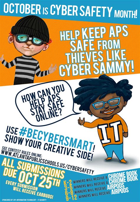 A cybersafety poster listing appropriate behaviors in a digital environment. Information Technology / Cyber Security Poster Contest